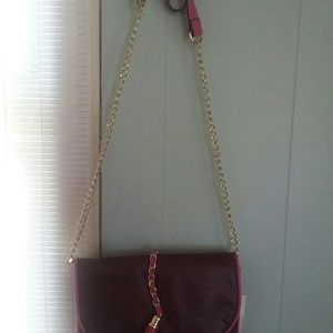 Brown and pink purse
